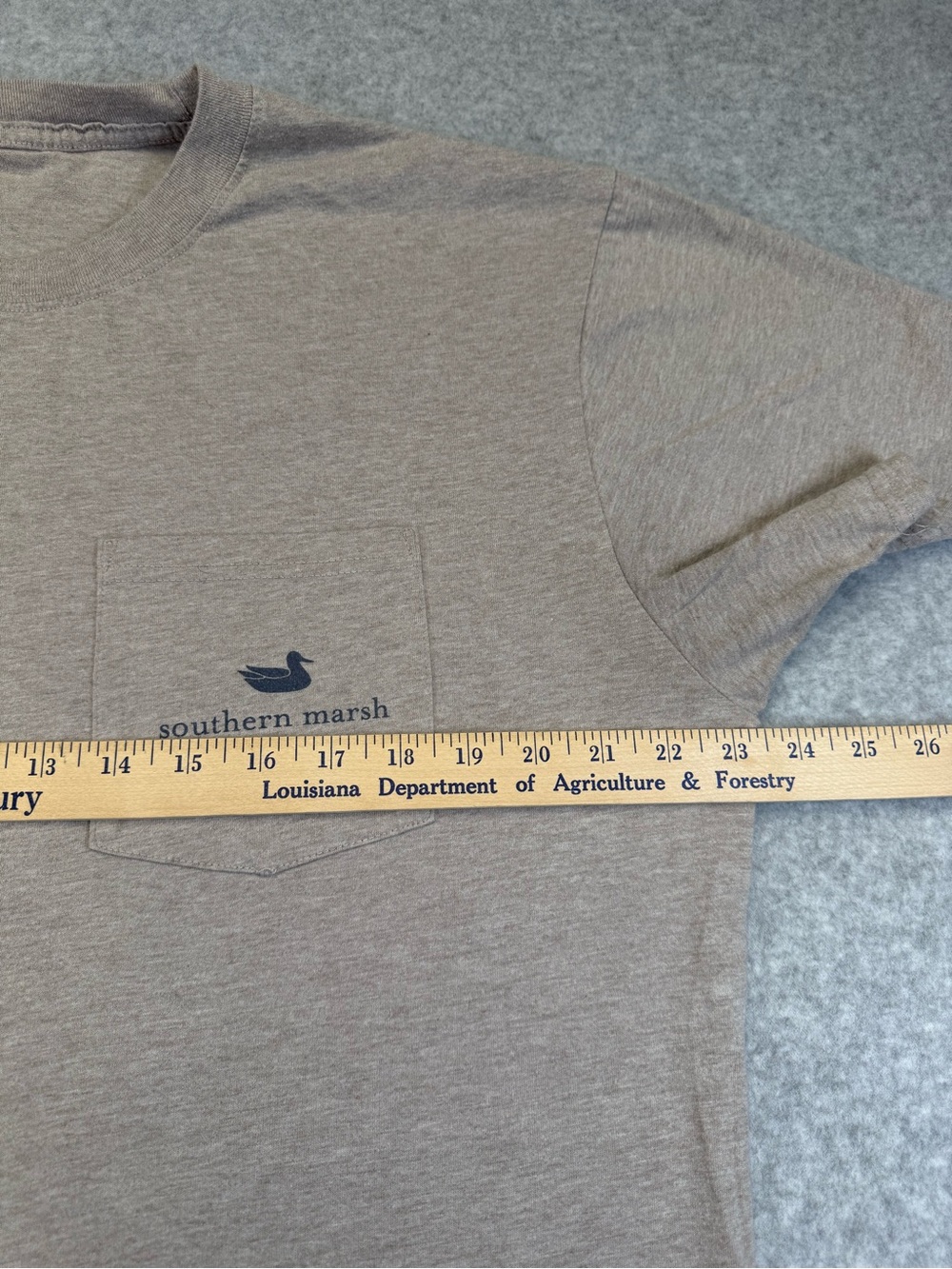 Southern Marsh Men's Short Sleeve Pocket Tee — Taupe size XL - Picture 6 of 7